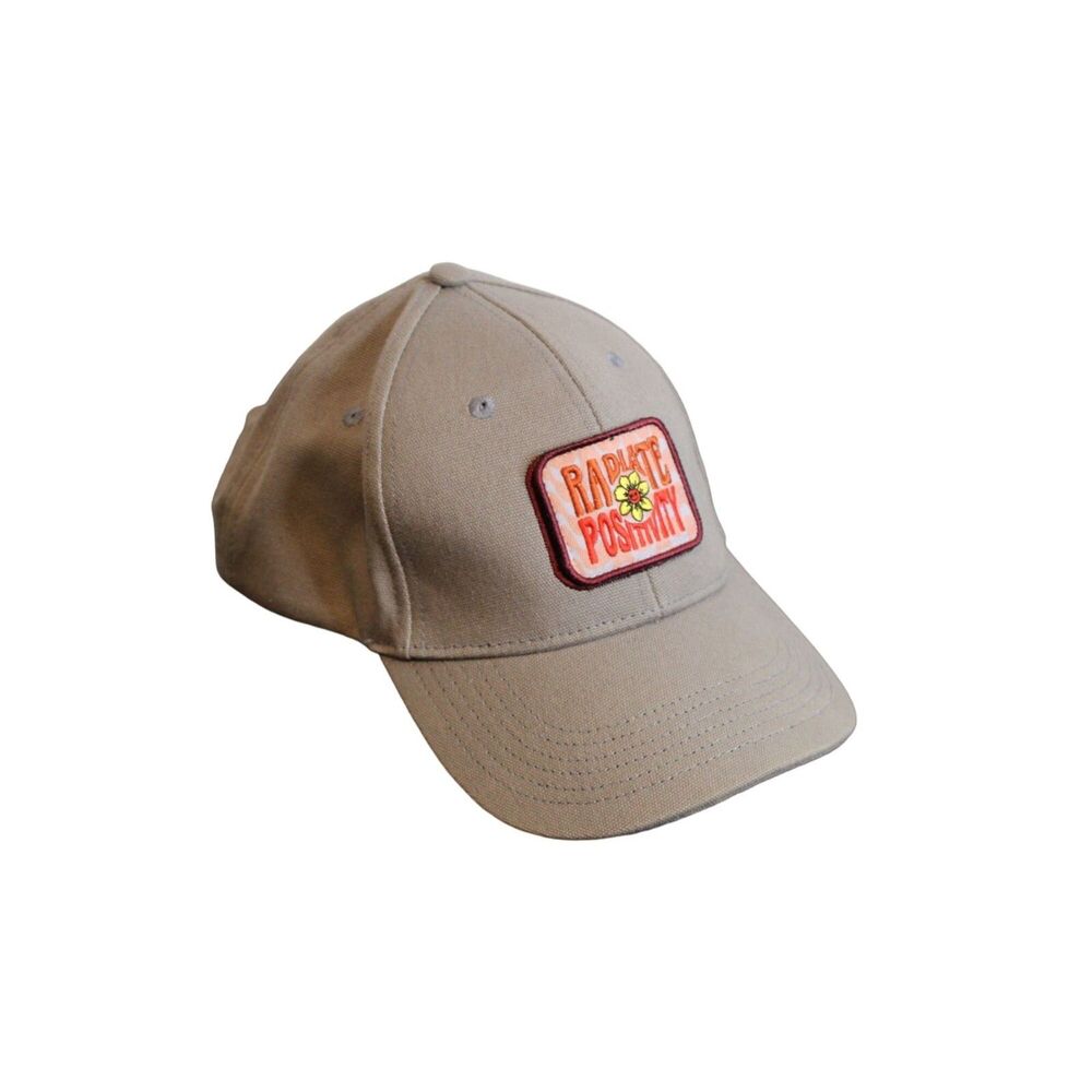Baseball Hat Cap "Radiate Positivity" Patch Brown/Tan 100% Cotton One Size OSFA
